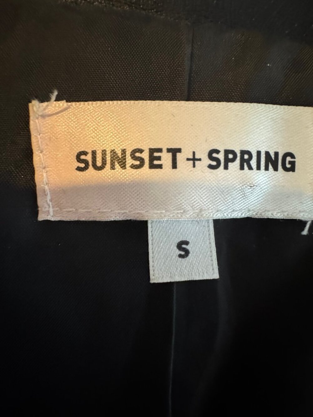 Sunset + Spring Black Faux Leather Moto Jacket with Embroidered Patches Size S - Picture 3 of 3